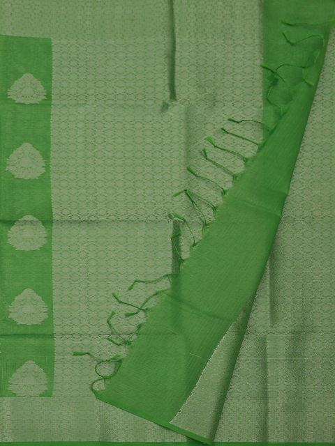 

Pothys Green & Off-White Supernet Woven Design Saree