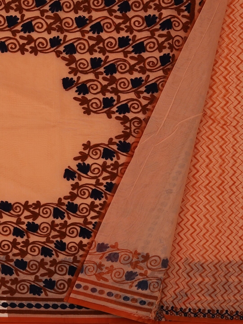 

Pothys Peach-Coloured Woven Design Supernet Saree