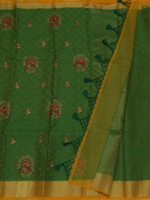

Pothys Green & Yellow Art Silk Embroidered Saree