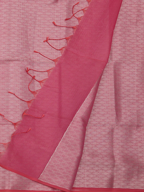 

Pothys Pink Woven Design Supernet Saree