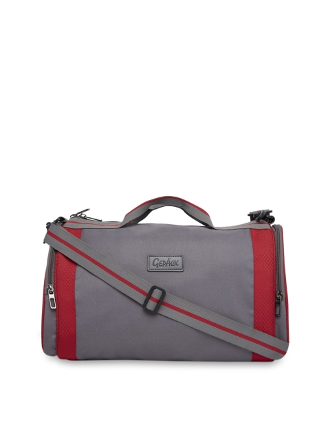 

GEPACK by BagsRus Polyester 44 cms Red Duffel Travel Bag, Grey