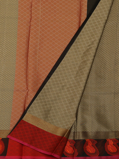

Pothys Beige & Orange Jute Silk Woven Design Saree