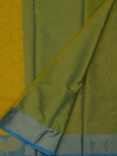 

Pothys Yellow & Green Jute Silk Woven Design Saree