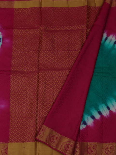 

Pothys Magenta & Green Jute Silk Woven Design Saree