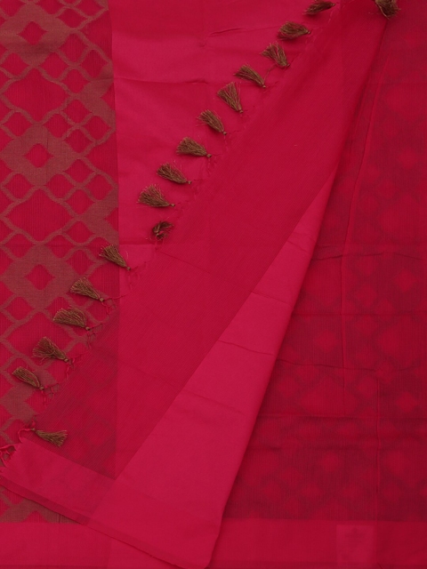 

Pothys Magenta Woven Design Supernet Saree