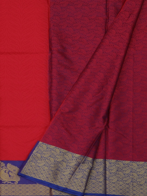 

Pothys Red Printed Tanchoi Silk Saree