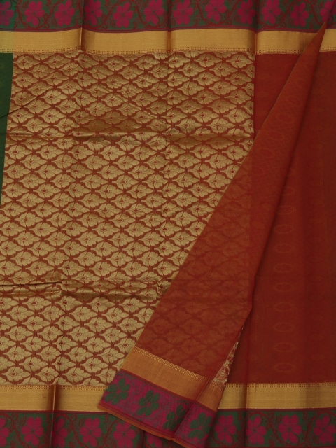 

Pothys Green & Orange Silk Cotton Woven Design Saree