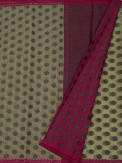 

Pothys Cream-Coloured & Pink Cotton Blend Woven Design Saree