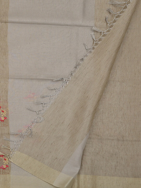 

Pothys Beige Embroidered Art Silk Saree