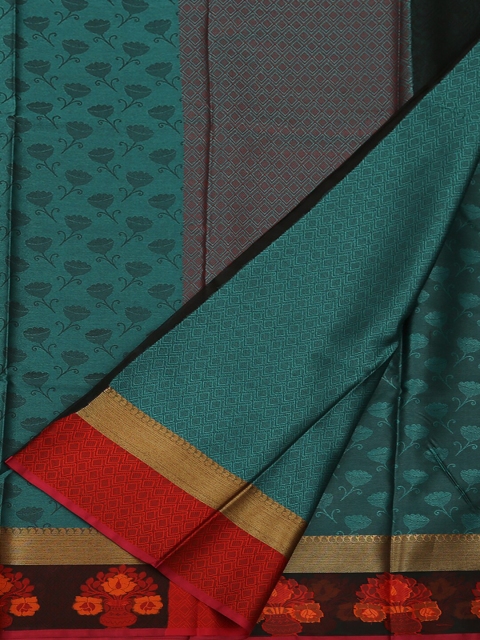 

Pothys Green Woven Design Jute Silk Saree