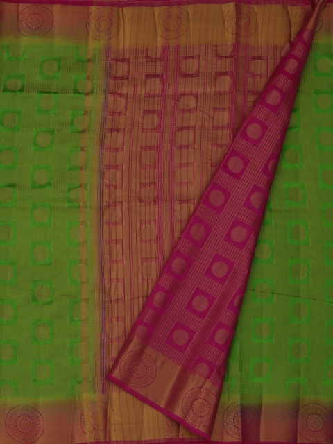 

Pothys Green & Pink Jute Silk Woven Design Saree