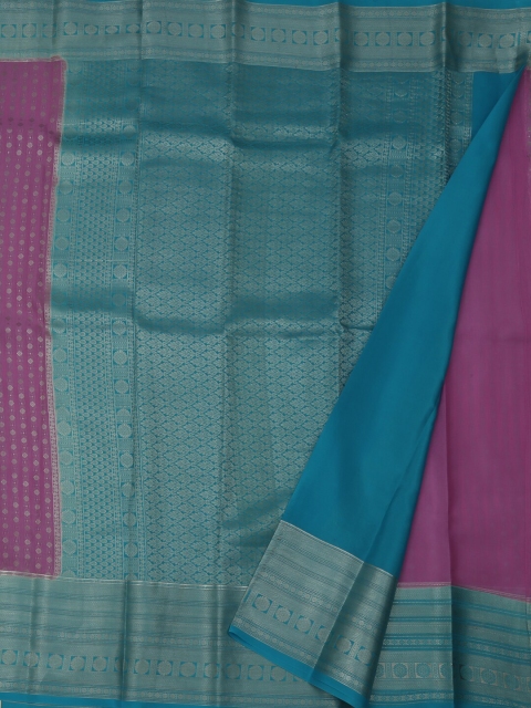 

Pothys Pink & Sea Green Pure Crepe Woven Design Saree
