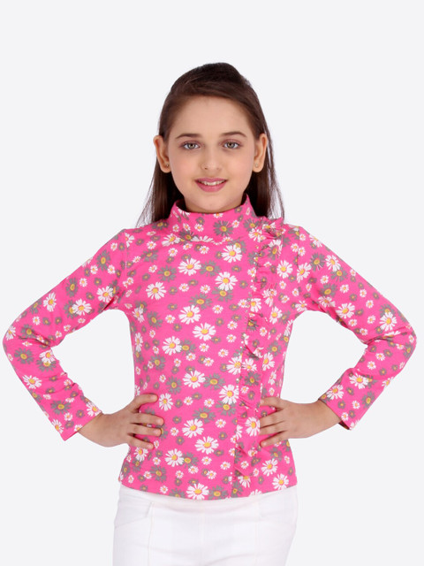 

CUTECUMBER Girls Pink Printed Top