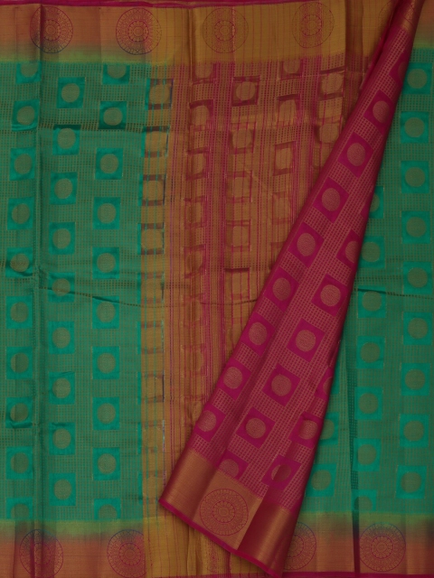 

Pothys Green & Magenta Jute Silk Woven Design Saree
