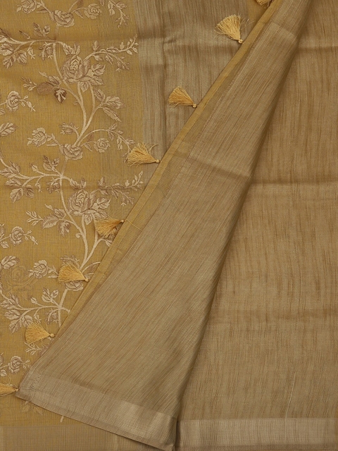 

Pothys Yellow Printed Art Silk Saree