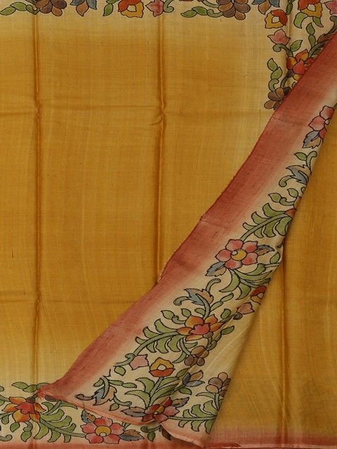 

Pothys Mustard Woven Design Jute Silk Saree