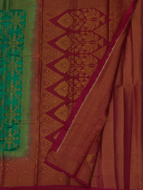 

Pothys Green Woven Design Jute Silk Saree