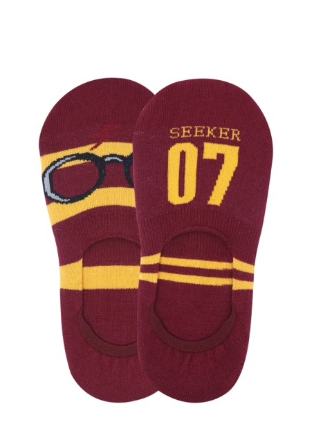

Balenzia Women Pack of 2 Harry Potter Lightning Bolt & Glasses Patterned Shoe Liner Socks, Maroon