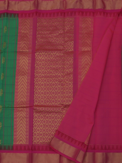 

Pothys Green & Pink Silk Cotton Woven Design Saree