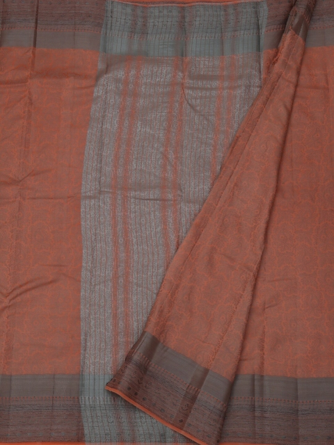

Pothys Peach-Coloured Printed Jute Silk Saree