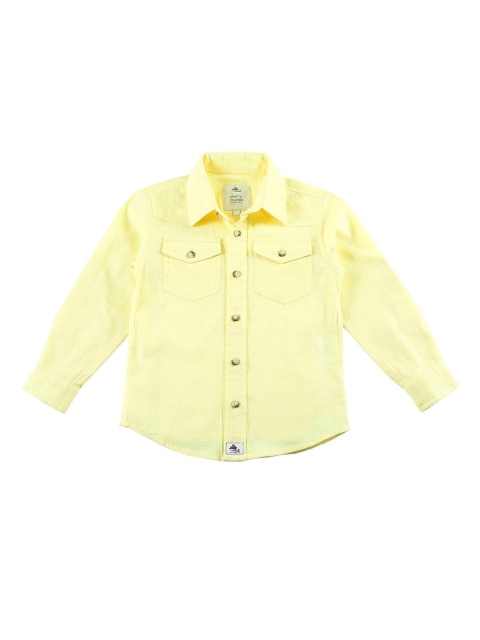 

Cherry Crumble Unisex Kids Yellow Regular Fit Solid Casual Shirt