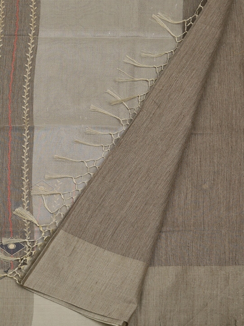 

Pothys Grey & Brown Art Silk Woven Design Saree