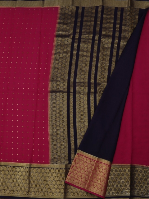 

Pothys Pink Pure Crepe Woven Design Mysore Silk Saree