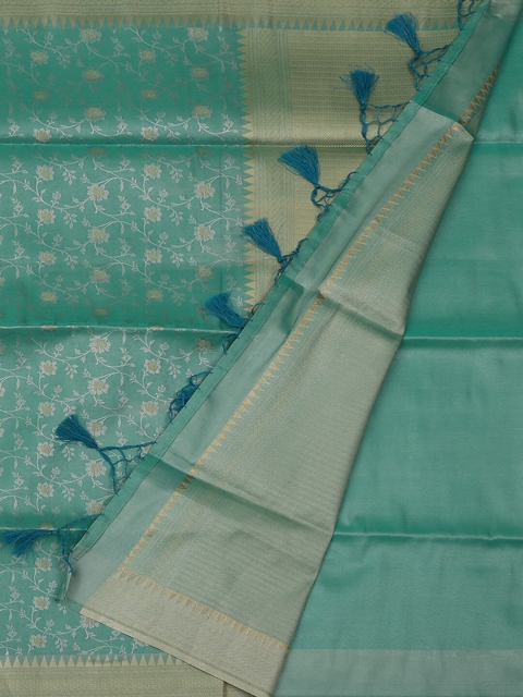 

Pothys Green & Off-White Art Silk Printed Saree