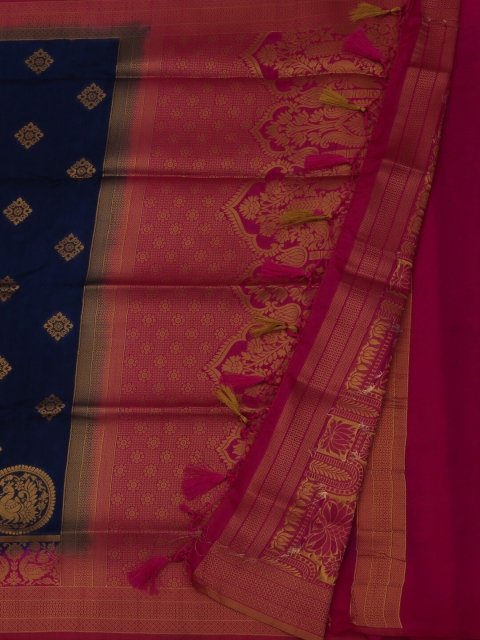 

Pothys Navy Blue Woven Design Jute Silk Saree