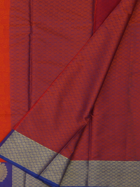 

Pothys Orange & Blue Jute Silk Woven Design Saree