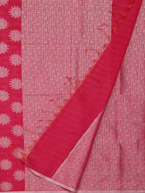 

Pothys Pink & Silver-Toned Cotton Blend Printed Saree
