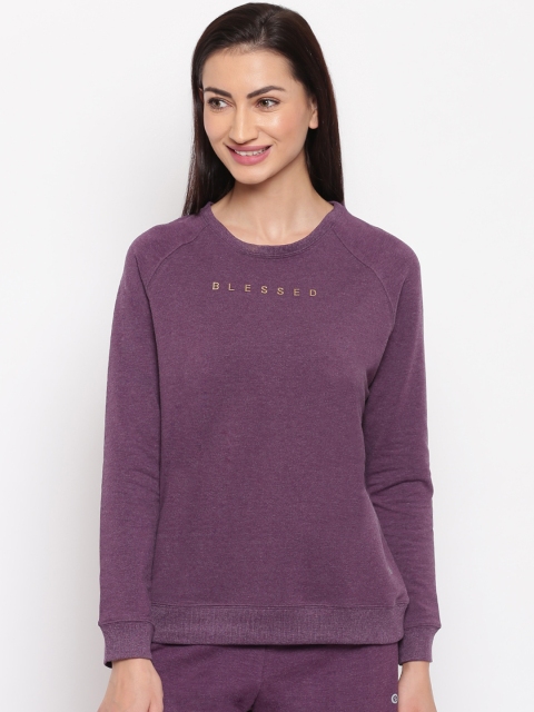 

Enamor Women Purple Relaxed Fit Basic Sweat Shirt
