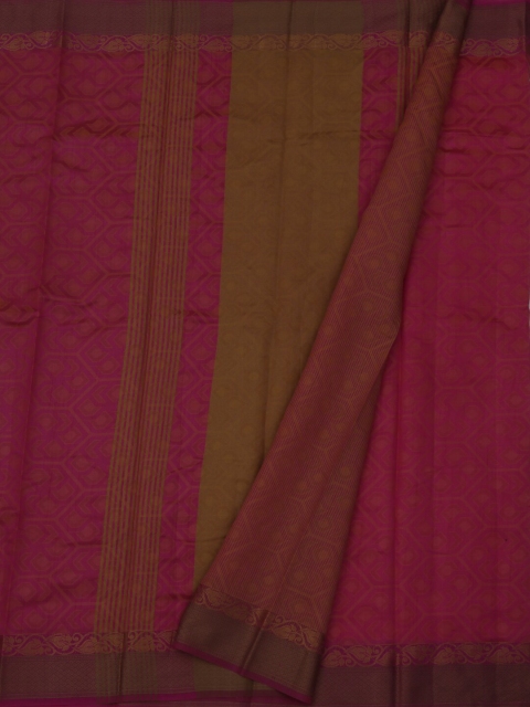 

Pothys Pink Printed Jute Silk Saree