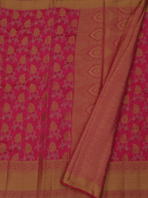 

Pothys Pink & Gold Jute Silk Woven Design Saree