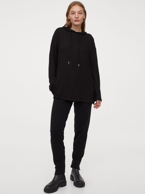 

H&M Women Black Long Hoodie
