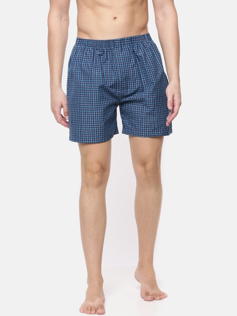 

Cross Court Men Blue Checked Boxers CCBX111