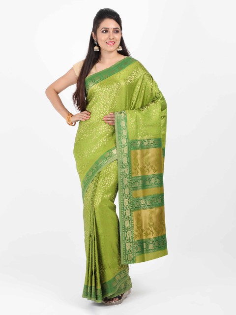 

SABOO COLLECTIONS Green Woven Design Banarasi Saree