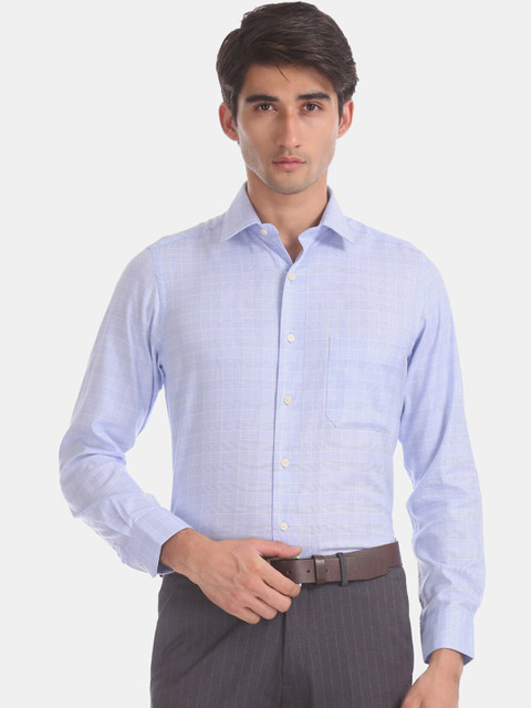 

Arrow Men Blue Regular Fit Checked Formal Shirt