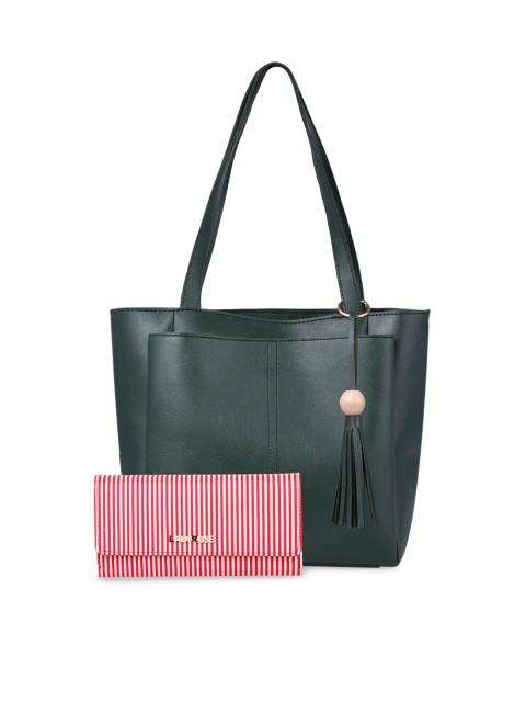 

WOMEN MARKS Green & Pink Solid Shoulder Bag