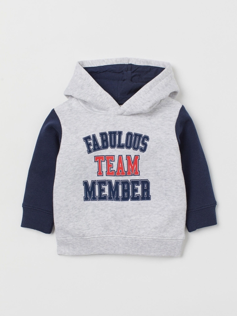 

H&M Boys Grey & Blue Flock-Print Hoodie