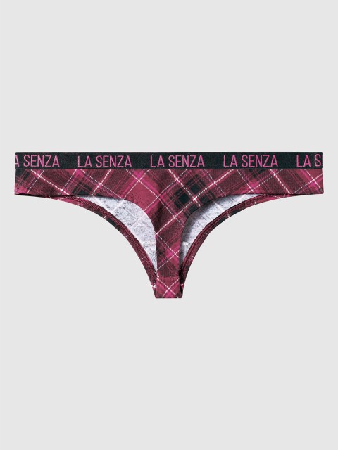 

La Senza Women Burgundy & Black Checked Thongs 11136142-4DLX