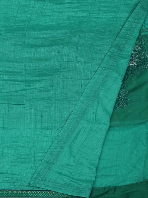 

Pothys Green Checked Poly Georgette Saree