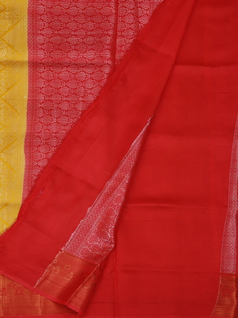 

Pothys Yellow & Orange Jute Silk Woven Design Saree