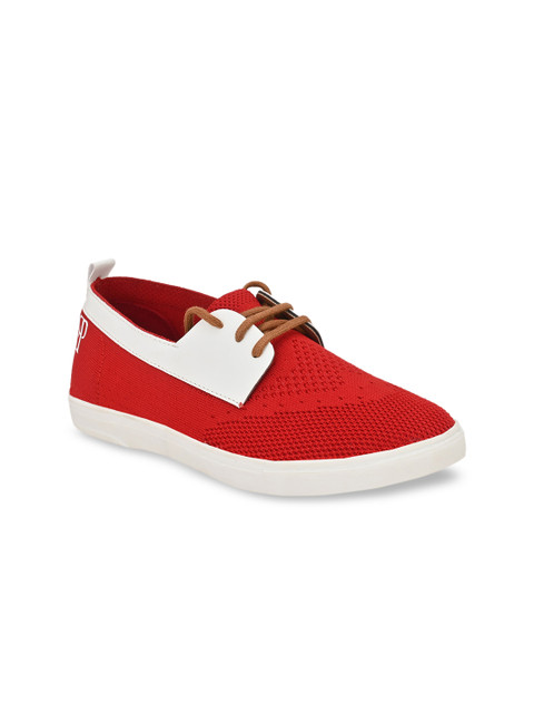 

El Paso Men Red & White Colourblocked Sneakers