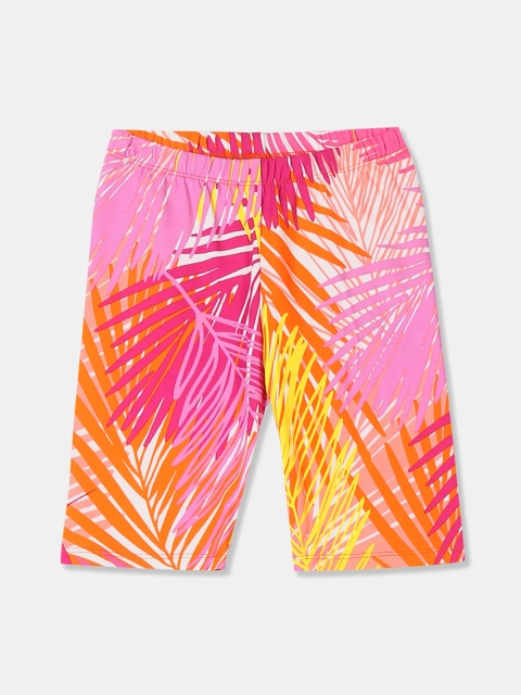 

The Childrens Place Girls Orange Printed Regular Fit Regular Shorts