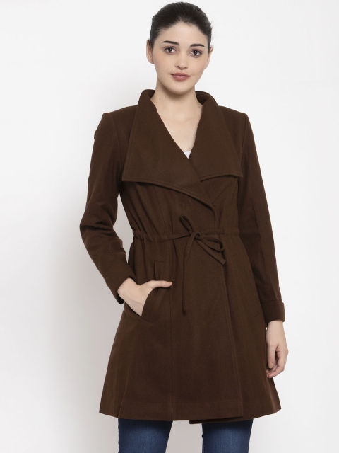 

Owncraft Women Brown Solid Longline Overcoat
