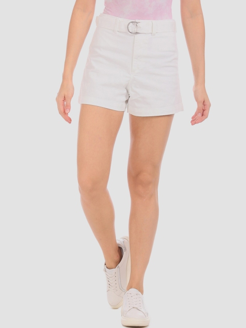 

GAP Women White High Rise Belted Shorts