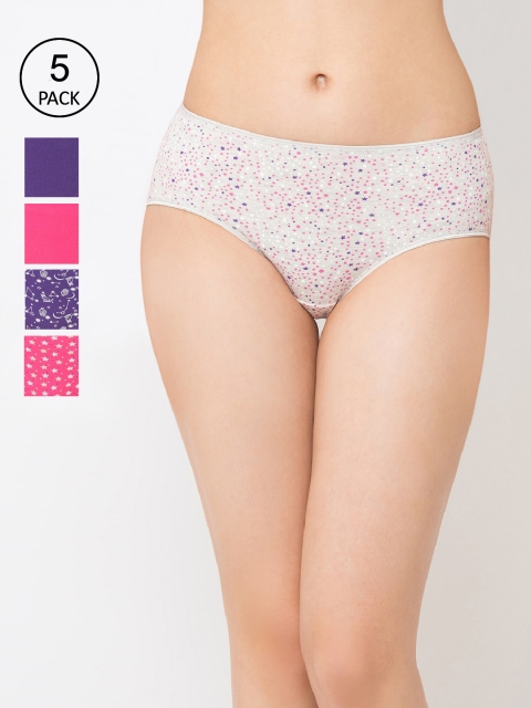 

Juliet Women Pack of 5 Multi-Coloured Full-Coverage Hipster Briefs 060001600013666