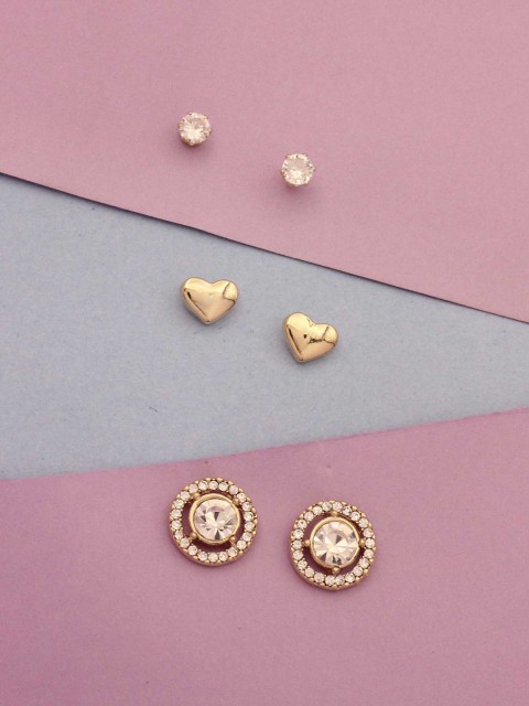 

Sia Art Jewellery Set of 3 Gold-Plated Studs
