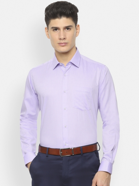 

Van Heusen Men Lavender Regular Fit Self Design Formal Shirt